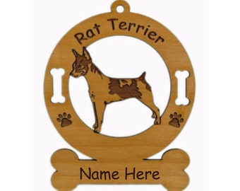 Rat Terrier Standing Dog Ornament Personalized with Your Dog's Name 3804