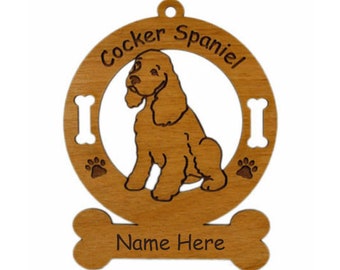 2170 Cocker Spaniel Pup Dog Ornament Personalized with Your Dog's Name