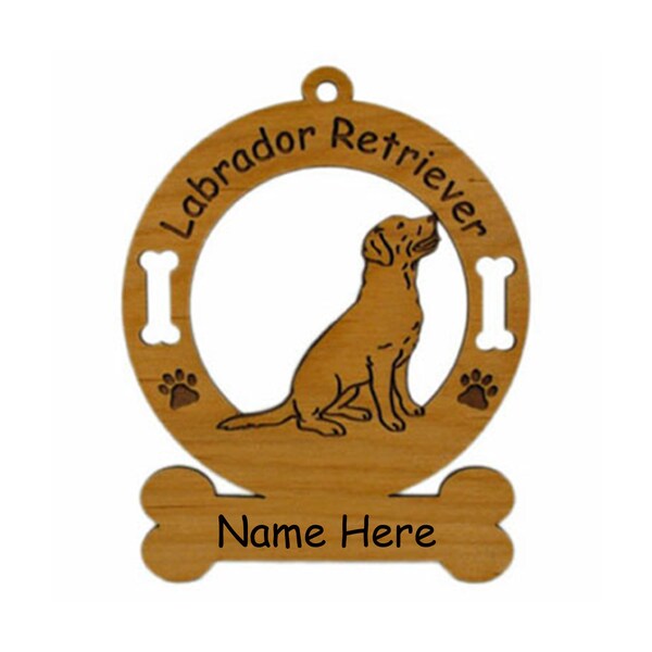 3479 Labrador Retriever Sitting Dog Ornament Personalized with Your Dog's Name