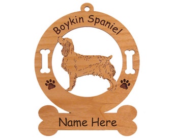 1962 Boykin Spaniel Standing  Dog Ornament Personalized with Your Dog's Name