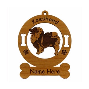 Keeshond Standing 2 Dog Ornament Personalized with Your Dog&#39;s Name 3436