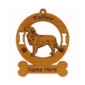 3622 Toller Standing Dog Ornament Personalized with Your Dog's Name