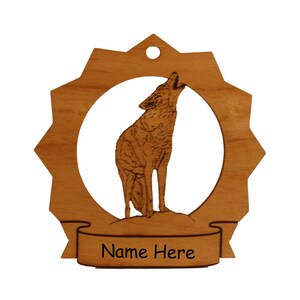 Cayote Ornament Personalized With Your Choice of Name