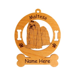 Maltese Standing Dog Ornament Personalized with Your Dog&#39;s Name 3528