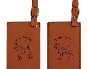 Irish Terrier Standing Luggage Tag 2 Pack L3381