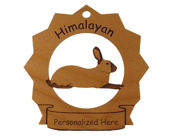 Himalayan Rabbit Wood Ornament Personalized with Your Rabbit's Name