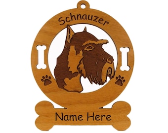 Schnauzer Head Dog Ornament Personalized with Your Dog's Name 3885