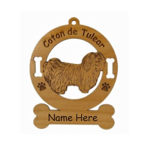 Coton de Tulear Dog Ornament Personalized with Your Dog&#39;s Name 3012