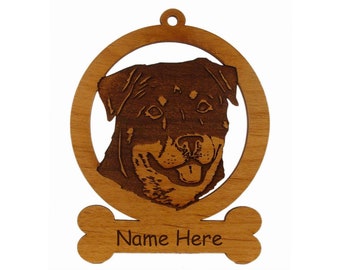 Rotweiler Head Dog Ornament 083836 Personalized With Your Dog's Name