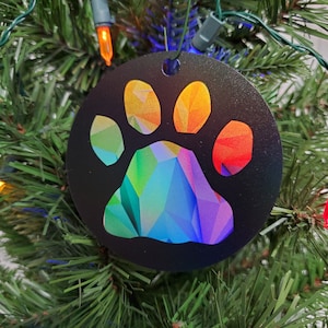 Beauceron Stained Glass Design Holographic Ornament image 2