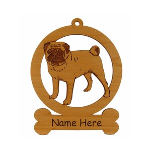 Pug Standing 2 Ornament 083759 Personalized With Your Dog's Name