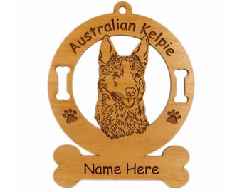 Australian Kelpie Head 1376 Dog Ornament Personalized with Your Dog's Name