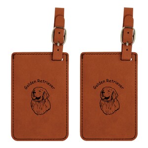 Golden Retriever Head Luggage Tag 2 Pack L3257