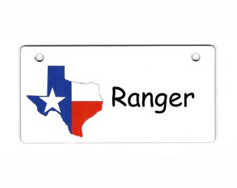 Etiqueta para cajón de Texas personalizada con el nombre de tu perro