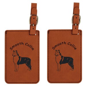 Smooth Collie Standing Luggage Tag 2 Pack L2185
