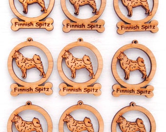 9 Mini Finnish Spitz Dog Ornaments