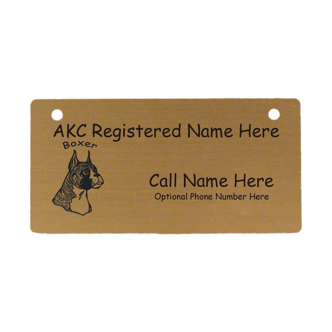 Boxer Crate Tags 2 Designs to Choose From Personalized With Your Dog's