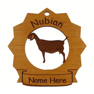 Nubian Goat Ornament Personalized with your Goat&#39;s Name