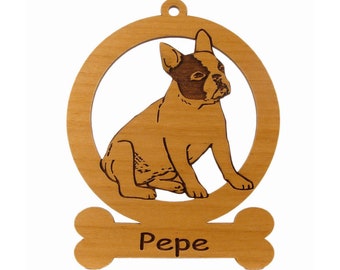 French Bulldog Sitting Ornament 083202 Personalized With Your Dog's Name