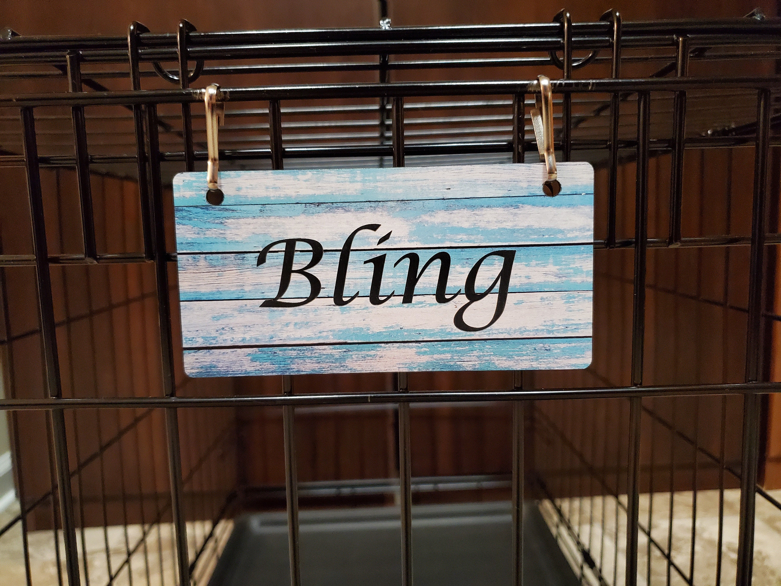 Teal Distressed Fence Design Crate Tag Personalizado con el Etsy España