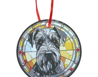 Giant Schnauzer Design Holographic Dog Ornament