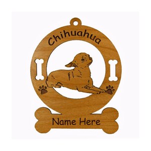 2109 Chihuahua Laying Dog Ornament Personalized with Your Dog's Name