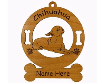 2109 Chihuahua Laying Dog Ornament Personalized with Your Dog's Name