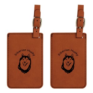 Siberian Husky Head Luggage Tag 2 Pack L3976