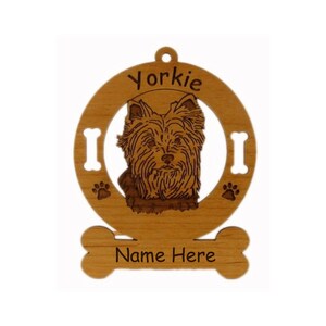 4255 Yorkie Head 2  Personalized Dog Ornament