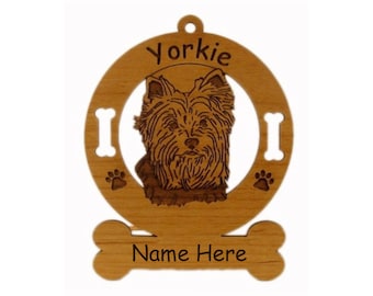 4255 Yorkie Head 2  Personalized Dog Ornament