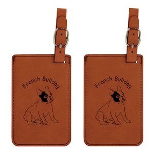 French Bulldog Sitting Luggage Tag 2 Pack L3202