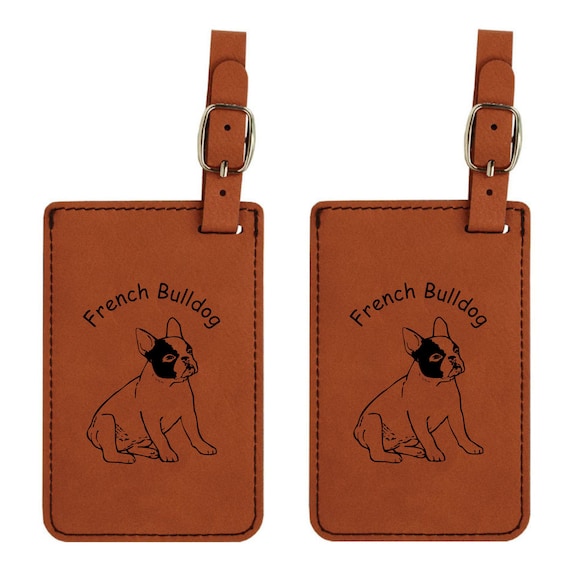 french bulldog luggage tag