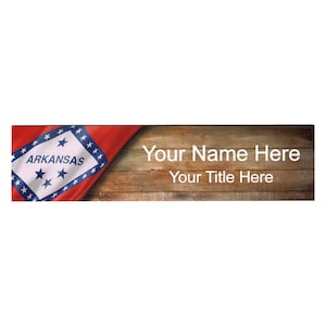 Arkansas State Flag Personalized Name Plate - Laser Engraved 2x8