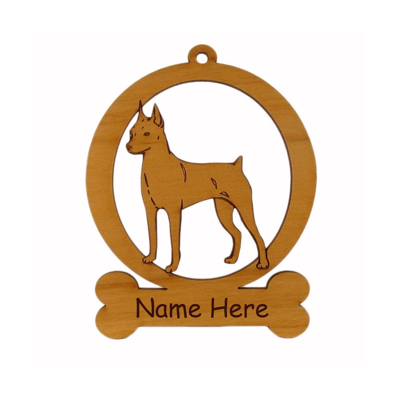 Min Pin Dog Ornament 083562 Personalized With Your Dog's image 0