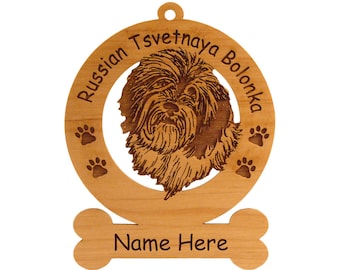 Russian Tsvetnaya Bolonka Ornament Personalized With Your Dog's Name 3842