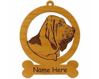 Bloodhound Head Ornament 081805 Personalized With Your Dog's Name