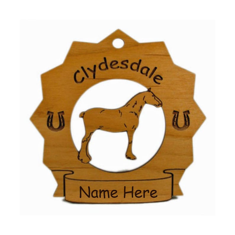 8099 Clydesdale Horse Ornament Personalized with Your image 0