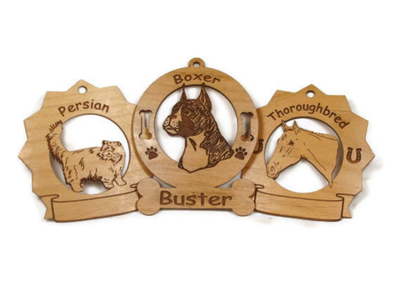 3510 Lowchen Standing 2 Dog Ornament Personalized with Your Dog's Name image 3