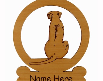 Rhodesian Ridgeback Sitting Ornament 083821 Personalized With Your Dog's Name