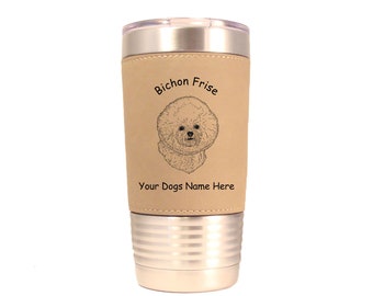 Personalized Bichon Frise Tumbler: 20oz Polar Camel, Dog Name Engraved
