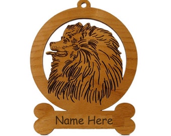 Pomeranian Head Ornament 083735 Personalized With Your Dog's Name