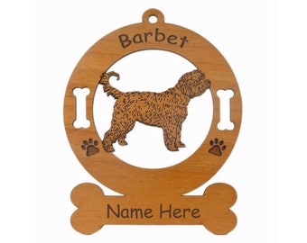 1434 Barbet Dog Standing Dog Ornament Personalized with Your Dog's Name