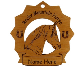 Rocky Mountain Horse Head Ornament Personalized with Your Horse's Name 8260