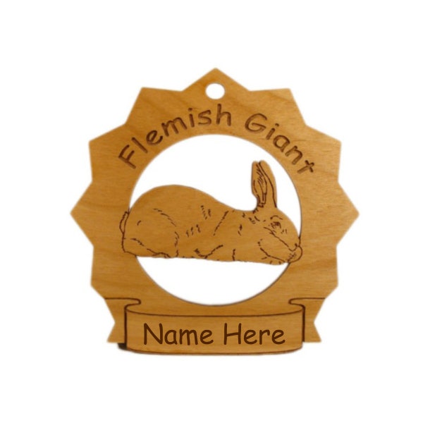 Flemish Giant Rabbit Wood Ornament Personalized with Your Rabbit's Name