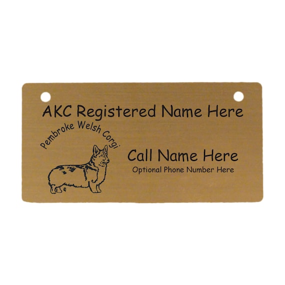 2198 Pembroke Welsh Corgi Crate Tag Personalized with Your Dog's Name
