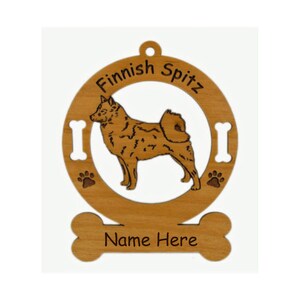 Finnish Spitz Standing Dog Ornament Personalized with Your Dog&#39;s Name 3185