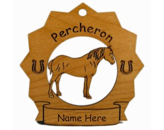 8220 Percheron Horse Ornament Personalized with Your Horse's Name