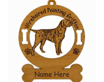 Wirehaired Pointing Griffon Dog Ornament Personalized with Your Dog's Name 4245