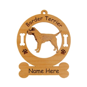 1908 Border Terrier Standing #3  Dog Ornament Personalized with Your Dog&#39;s Name