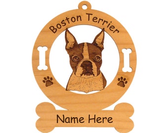 1920 Boston Terrier Head Personalized With Your Dog's Name